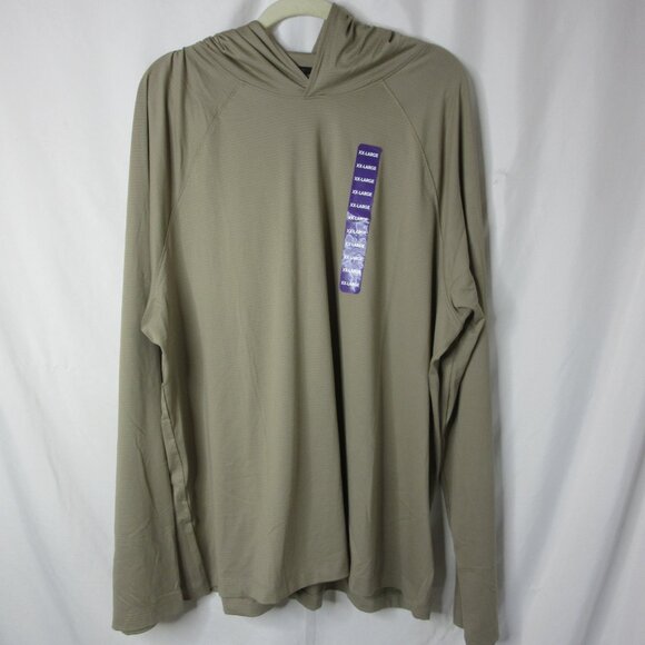 GapFit Active Hoodie Winter Twig Taupe Long Sleeve Quick Dry Men's Size XXL NWT - Picture 1 of 9